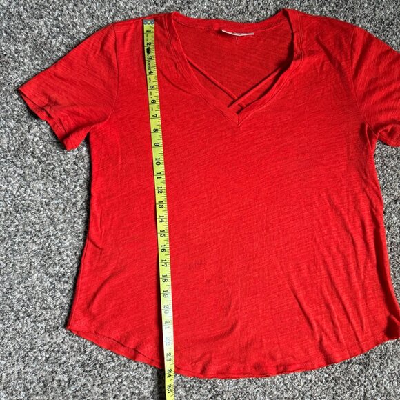 78 & Sunny Pacific Coast V-Neck Short Sleeve Slub Tee, Size M, Fiery Red - Picture 6 of 9